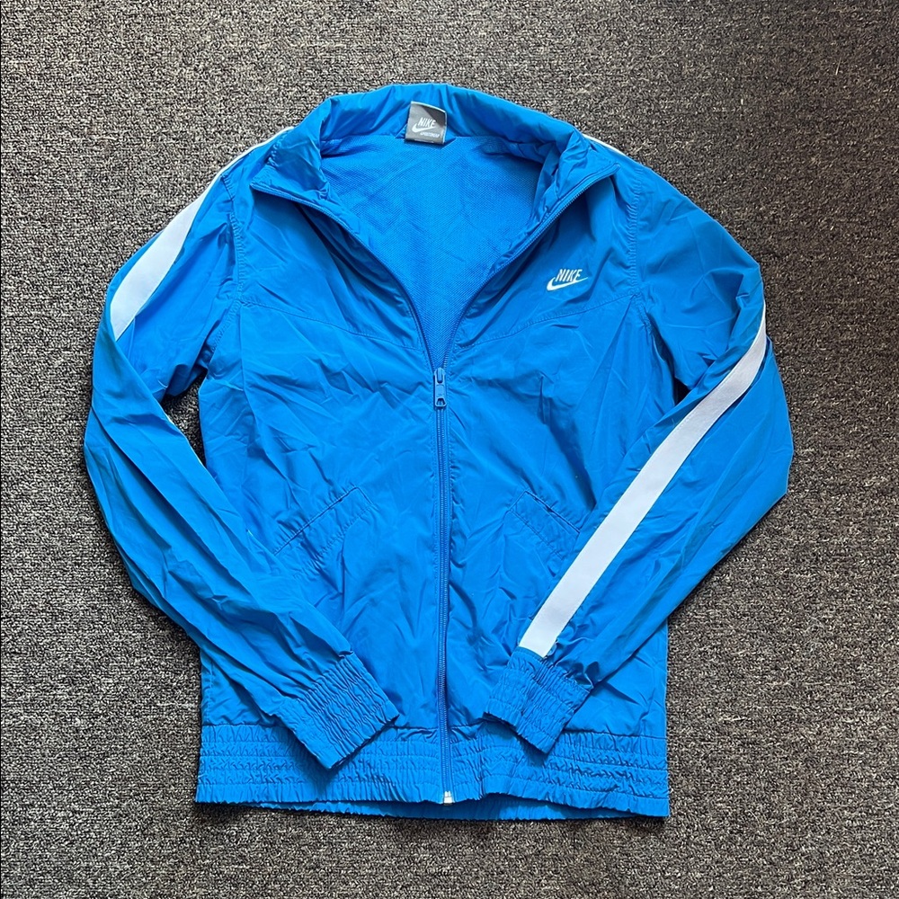 Nike Vibrant Blue Jacket with White Stripes
